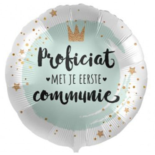 Folieballon "Proficiat Met Je Eerste Communie" - munt