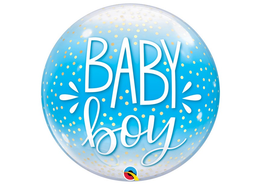 Bubbelballon "baby boy" - blauw