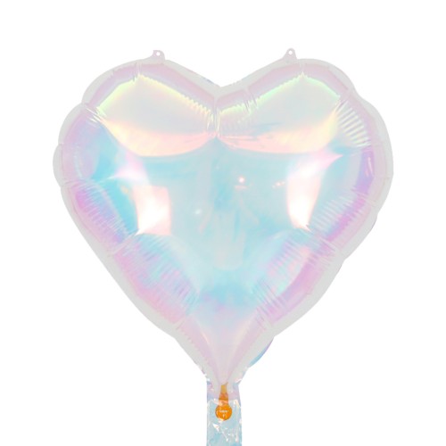 Folieballon hart holografisch kristal 18 inch