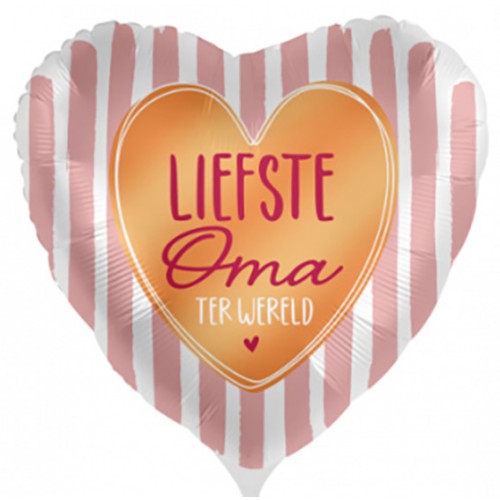 Folieballon "Liefste Oma Ter Wereld" hartvorm