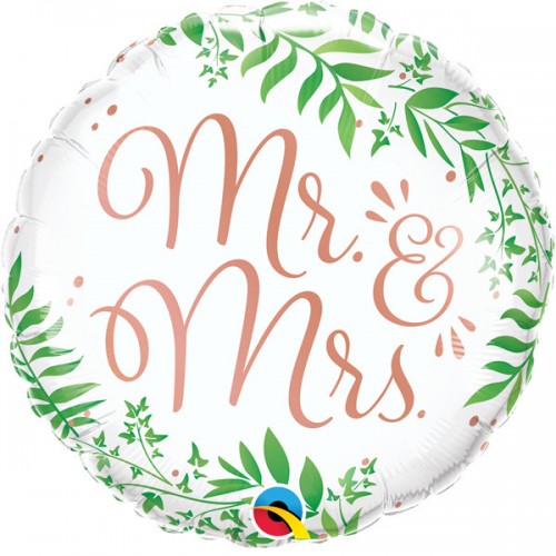 Folieballon "Mr & Mrs" plantenmotief