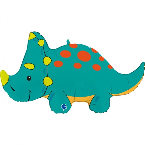 Folieballon "Triceratops" - turquoise