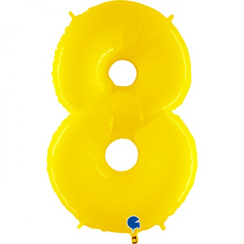 Cijferballon "8" - geel