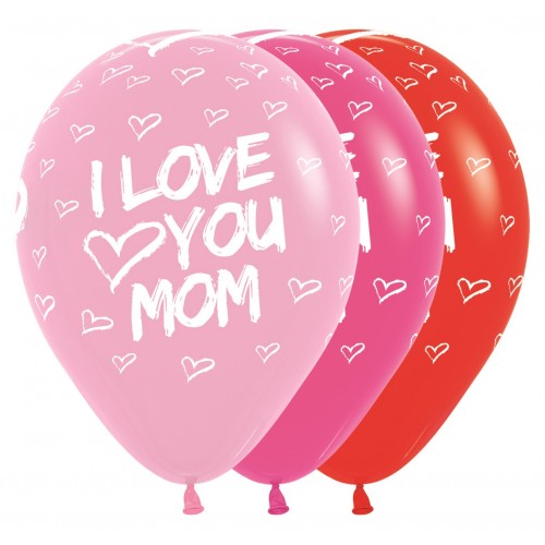 Latex ballon 6 stuks "I Love You Mom"