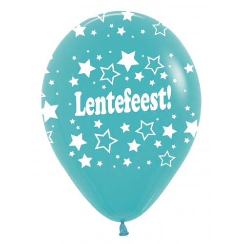 Latex ballon 5 stuks "Lentefeest" - carribean blue