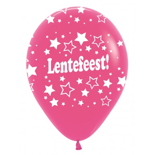 Latex ballon 5 stuks "Lentefeest" - fuchsia