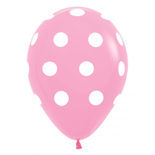 Latex ballon 5 stuks polkadots - roze