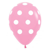 Latex ballon 5 stuks polkadots - roze