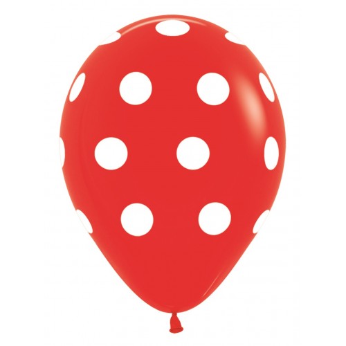 Latex ballon 5 stuks polkadots - rood